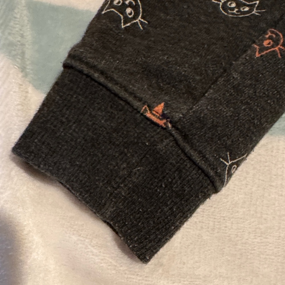 Cat & Jack Dark Gray Zip-Up Sweater with Cat Print - Picture 4 of 7